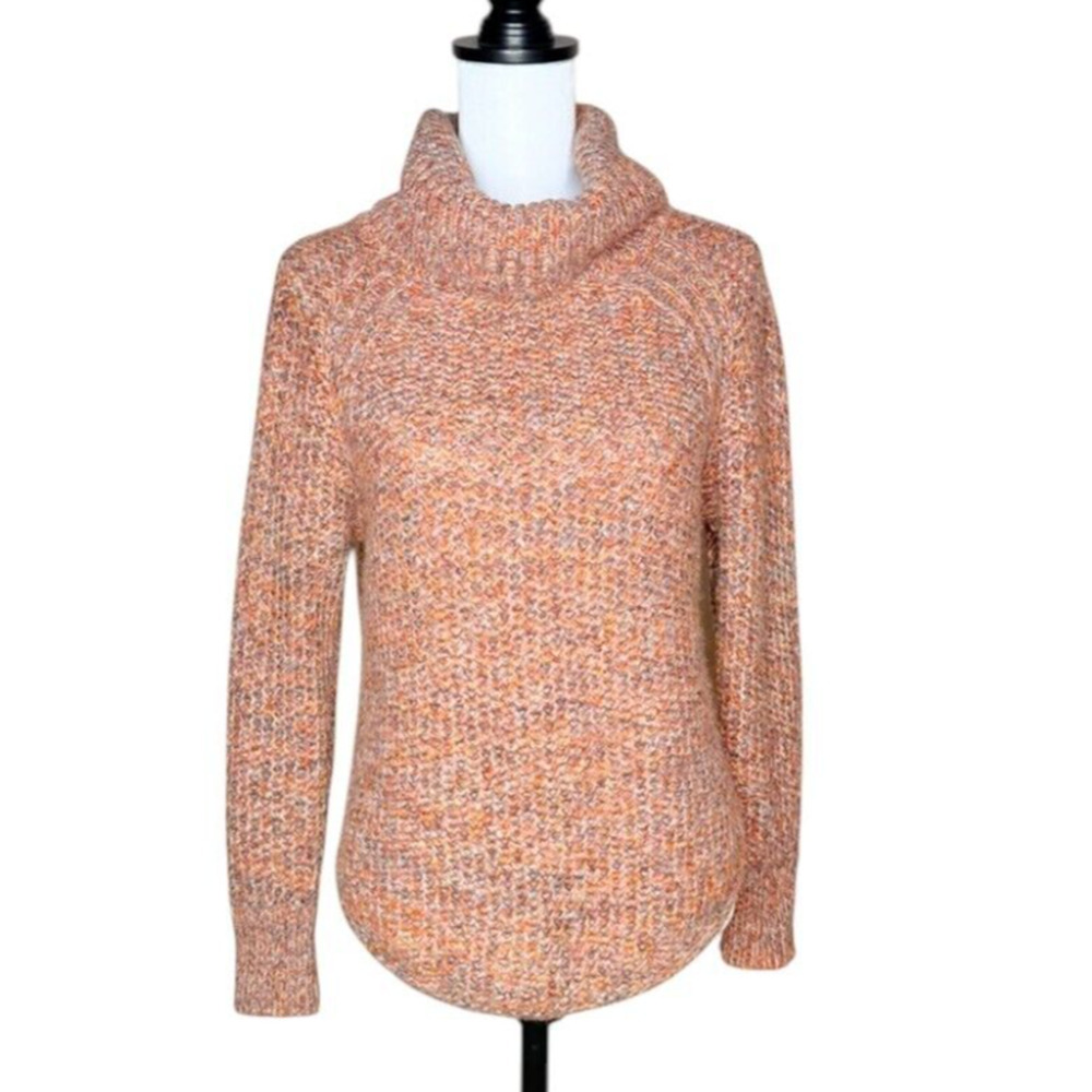 Prana Alpaca Wool Callisto Turtleneck Sweater Oatmeal Chunk Knit Waffle Pullover